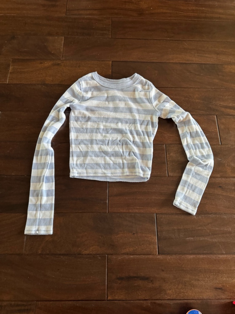 Hollister Girls' Striped Long-Sleeve Tee in Light Blue & White